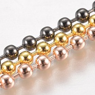 Stainless Steel Ball Chain Necklace Making, Mixed Color, 28 inch(71.5cm), 2.5mm(MAK-L019-01E-M)