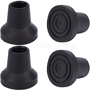 Gorgecraft 4Pcs Anti-slip Rubber Walking Stick Footpad Accessories, Black, 31.5x33.5mm, Inner Diameter: 14mm, 4pcs/bag(FIND-GF0002-10A)