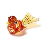 3D Bird Handmade Lampwork Ornaments Figurine, Desk Statue for Home Office Decoration, Tomato, 28x56x29mm(DJEW-C013-03)