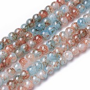 Spray Painted Glass Beads Strands, Round, Colorful, 4~4.5mm, Hole: 0.7mm, about 217pcs/strand, 31.4 inch(80cm)(GLAA-A038-A-76)