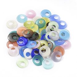 Cat Eye Pendants, Flat Round, Ring, Mixed Color, 25x4mm, Hole: 10mm(CE-G008-A01)