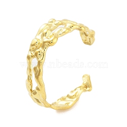 Real 18K Gold Plated 304 Stainless Steel Open Cuff Rings for Women, Nuggets, 4.8~8.9mm, Inner Diameter: Adjustable(RJEW-B061-01G-06)