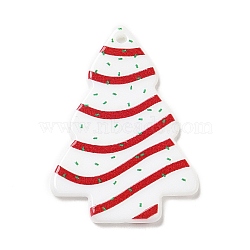 Christmas Themed  Acrylic Pendants, Christmas Tree, 43x30x2.5mm, Hole: 1.8mm(MACR-P039-05A)