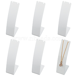 Acrylic Necklace Displays, White, 4.35x2.95x10.95cm(NDIS-FG0001-01)