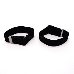 Elastic Fibre & Polyester Cuff Fastening, with Iron Findings, Black, 50~100x35mm(AJEW-WH0251-26)