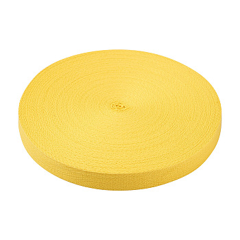Cotton Twill Tape Ribbons, Herringbone Ribbons, for Sewing Craft, Yellow, 3/4 inch(20mm), 45m/roll