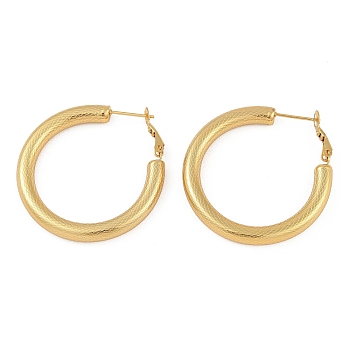 PVD Vacuum Plating 201 Stainless Steel Hoop Earrings, with 304 Stainless Steel Pin, Golden, 39.5x5mm