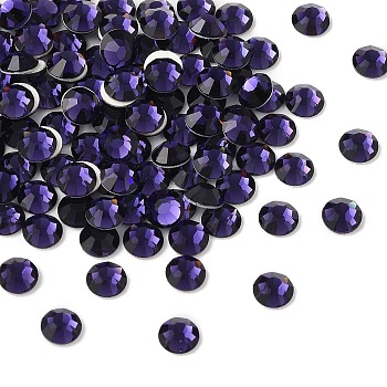 Preciosa&reg MAXIMA Crystal No Hotfix Flatback Stones, Czech Crystal, Dura Foiling, Round(438 11 615 Chaton Rose), 20490 Purple Velvet, SS8(2.3~2.5mm)