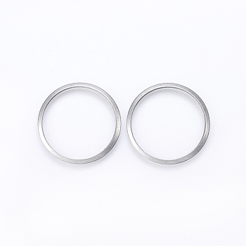 201 Stainless Steel Linking Rings, Ring, Stainless Steel Color, 25x1mm, 22mm Inner Diameter