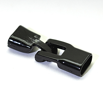 Alloy Snap Lock Clasps, for Bracelet Making Findings, Electrophoresis Black, 34mm