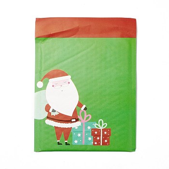Kraft Paper & Plastic Bubble Envelope Bags, Self-adhesive Bag, Christmas Theme, Rectangle, Santa Claus, 27.5x21x0.35cm