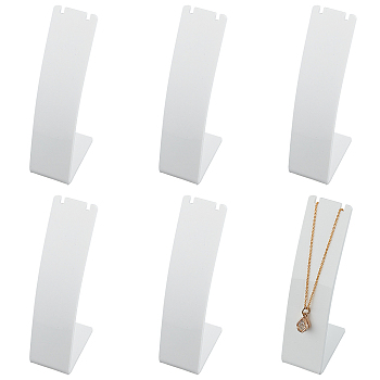 Acrylic Necklace Displays, White, 4.35x2.95x10.95cm