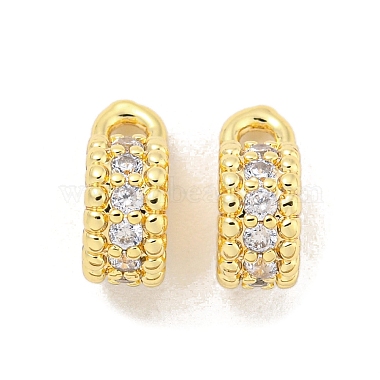 Golden Clear Round Brass+Cubic Zirconia Charms