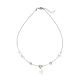 Natural Pearl Pendant Necklace with Glass Beaded Chains(NJEW-M201-01A)-1