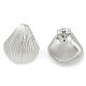 Rack Plating Shell shape Brass Stud Earrings for Women(EJEW-Z059-01P)-2