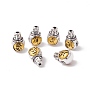 Chakra Rack Plating Tibetan Style Alloy 3-Hole Guru Beads, T-Drilled Beads, Round with Ohm/Aum, Antique Silver & Antique Golden, 17x10.5x11mm