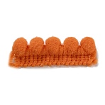 Nylon Pom Pom Ball Lace Ribbon, Orange Red, 3/8 inch(11mm)(OCOR-WH0097-58E)