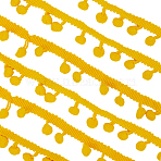 Polyester Pom Pom Ball Tassel Ribbons, for Party Decoration, Yellow, 7/8 inch(21mm)(DIY-WH20011-48B)