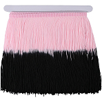 2.5M Chinlon Gradient Tassels Ribbon, with Cardboard Display Card, Lavender Blush, 7-7/8 inch(200mm)(OCOR-GF0005-47C)