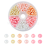 480Pcs 6 Colors Baking Paint Pearlized Glass Pearl Round Beads, Mixed Color, 4~5mm, Hole: 1mm, 80pcs/color(HY-GA0001-02A)