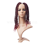 Curly Faux Locs Crochet Hair, with Curly Ends, Crochet Goddess Locs Synthetic Braids Hair Extensions, Low Temperature Heat Resistant Fiber, Long & Curly Hair, Burgundy, 20 inch(50.8cm), 24strands/bag(OHAR-G005-12A)