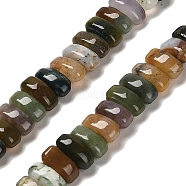 Natural Indian Agate Beads Strands, Rectangle, 9x4x4.5mm, Hole: 1mm, about 93pcs/strand, 15.28 inch(38.8cm)(G-Q167-B18-01)