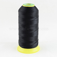 Polyester Sewing Thread, Black, 0.4mm, about 1100m/roll(WCOR-R001-0.4mm-07)