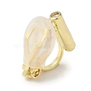 Brass Clip-on Earring Findings, with Silicone, Real 14K Gold Plated, 15x9x11.5mm, Hole: 0.5mm(KK-K371-13G)