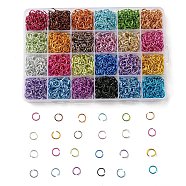 2040Pcs 24 Colors Aluminum Wire Open Jump Rings, Round Ring, Mixed Color, 18 Gauge, 10x1mm, Inner Diameter: 8mm, 85pcs/color(ALUM-SZ0001-11)