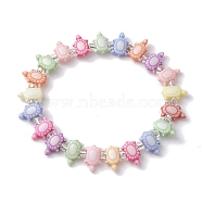 Beach Tortoise Acrylic & Glass Seed Beaded Stretch Bracelets, Summer Kid Bracelets for Girls, Colorful, Inner Diameter: 1-3/4 inch(4.3cm), Tortoise: 10x6mm(BJEW-JB10300-02)