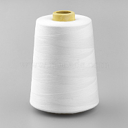 Polyester Sewing Thread Cords, For Cloth or DIY Craft, White, 0.1mm, about 7000yards/roll(OCOR-Q033-19)