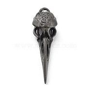 Tibetan Style Alloy Pendant, Frosted, Bird Skull, Antique Silver, 44x14x13mm, Hole: 4x2mm(PALLOY-H133-43AS)