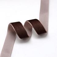 5/8 inch Single Face Velvet Ribbon, Coconut Brown, 5/8 inch(15.9mm), about 25yards/roll(22.86m/roll)(OCOR-R019-15.9mm-208)