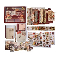 Scrapbook Paper Kit, for DIY Album Scrapbook, Background Paper, Diary Decoration, Coconut Brown, 230x185mm, about 155pcs/set(PW-WG61962-05)
