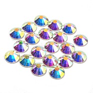 Glass Flat Back Rhinestone, Grade A, Back Plated, Faceted, Crystal AB, 8~8.3mm, about 144pcs/bag(RGLA-C002-SS40-101)