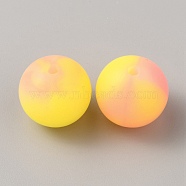 Luminous Round Food Grade Silicone Beads, Chewing Beads For Teethers, DIY Nursing Necklaces Making, Yellow, 15x14.5mm, Hole: 2mm(SIL-TAC0007-04J)