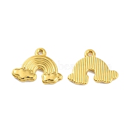 Ion Plating(IP) 304 Stainless Steel Pendants, Rainbow Charm, Real 18K Gold Plated, 14.5x19x1.5mm, Hole: 1.6mm(STAS-D051-35G)