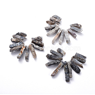 Natural Agate Pendants, Rectangle, 19~47.5x7~11x5~11.5mm, Hole: 1.2mm, 11pcs/set(G-L547-003)