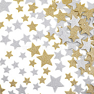 Star Foam EVA Self Adhesive Stickers, Gold Silver Tone Glitter Star Decals for DIY Craft Decoration, Mixed Color, 23~51x24~54x2mm, about 300pcs/bag(DIY-WH0430-409)