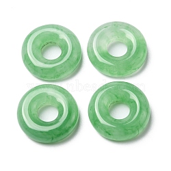 Resin Imitation Gemstone Pendants, Donut Charms, Green, 25x7mm, Hole: 8.5mm(RESI-D050-03)