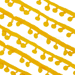 Polyester Pom Pom Ball Tassel Ribbons, for Party Decoration, Yellow, 7/8 inch(21mm)(DIY-WH20011-48B)
