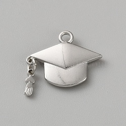 Alloy Pendants, Hat, Platinum, 15x19x3mm, Hole: 2mm(FIND-WH0148-775)