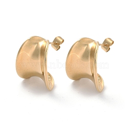 Ion Plating(IP) 304 Stainless Steel Stud Earrings, Jewelry for Women, Twist, Golden, 19.5x15mm(EJEW-K281-08G)