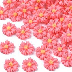 Flatback Hair & Costume Accessories Ornaments Scrapbook Embellishments Resin Flower Daisy Cabochons, Light Coral, 9x2.5mm(CRES-Q102-07)