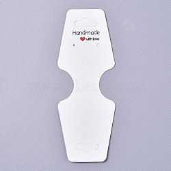 Cardboard Fold Over Paper Display Hanging Cards, Used For Necklace, Earrings and Pendants Accessory Display, White, 120x45x0.4mm, Hole: 2mm and 6.5x18mm(CDIS-E007-18)