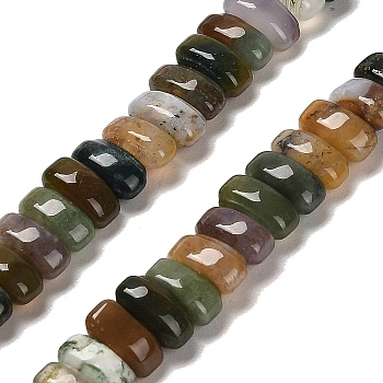 Natural Indian Agate Beads Strands, Rectangle, 9x4x4.5mm, Hole: 1mm, about 93pcs/strand, 15.28 inch(38.8cm)