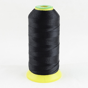 Polyester Sewing Thread, Black, 0.4mm, about 1100m/roll
