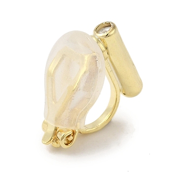 Brass Clip-on Earring Findings, with Silicone, Real 14K Gold Plated, 15x9x11.5mm, Hole: 0.5mm