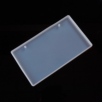 DIY Silicone Hangtag Molds, Resin Casting Molds, for UV Resin, Epoxy Resin Pendant Jewelry Making, Rectangle, White, 255x148x12mm, Hole: 7mm, Inner Size: 247x140mm