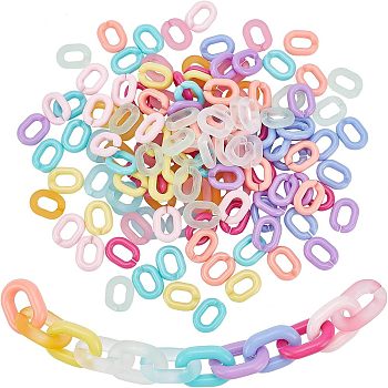 360Pcs 12 Style  Acrylic Linking Rings, Quick Link Connectors, Oval, Mixed Color, 19.5x15x5mm, Inner Diameter: 6x11mm, 30pcs/style